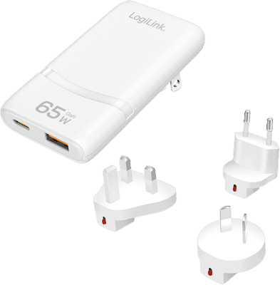 Carregador de Viagem LOGILINK PA0376 (USB-C e USB - Branco), miniatura 2