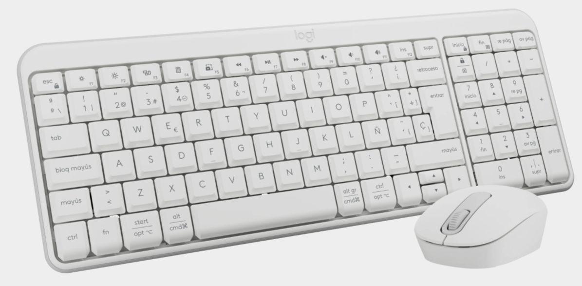 Teclado e Rato LOGITECH MK250 (Espanhol - Em linha reta - RF Wireless+Bluetooth - Branco) — miniatura 3