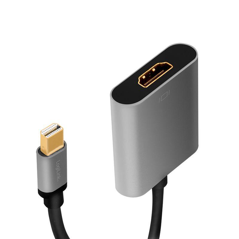 Adaptador Mini DisplayPort para HDMI LOGILINK CDA0110 (0,15 m - Mini DisplayPort - Preto e Cinzento) — miniatura 2
