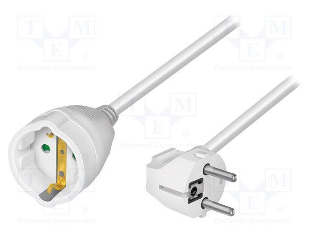 Cabo de Extensão Elétrica LOGILINK LPS106 (5 m - CEE 7/7 angular - CEE 7/3 - Branco), miniatura 2