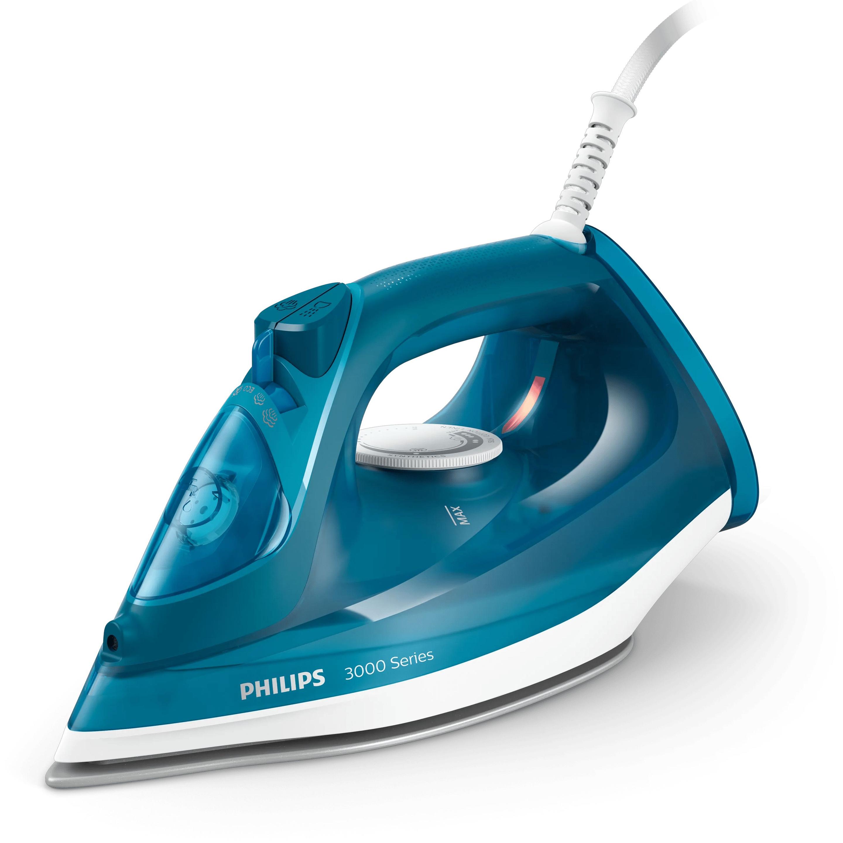 Ferro de Engomar PHILIPS DST3040/70 (2600 W - 0,3 l - Base de cerâmica - Azul)