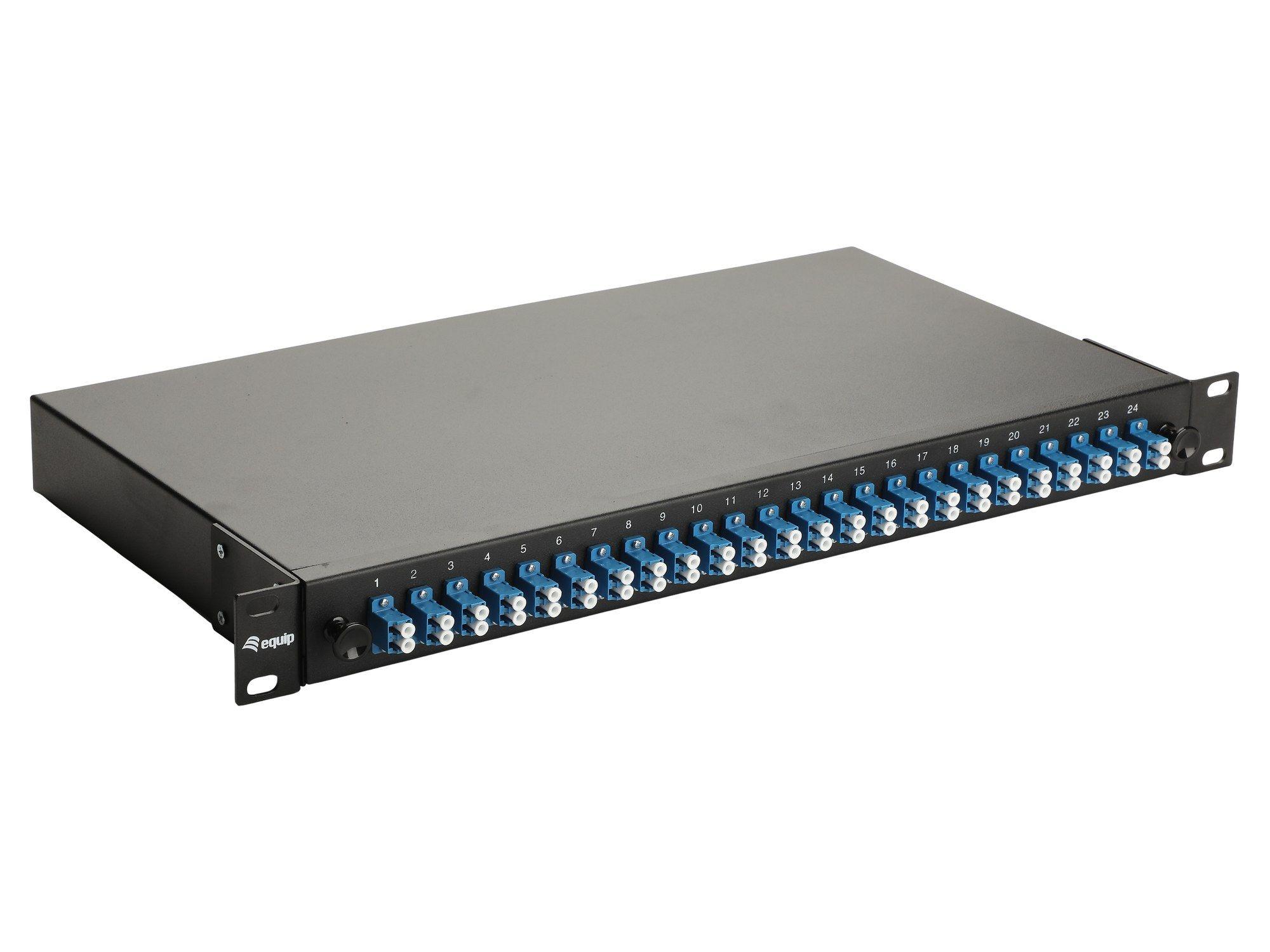 Painel de Distribuição de Fibra Ótica EQUIP 337210 (24 Portas LC Duplex - OS2 - 1U - Preto)