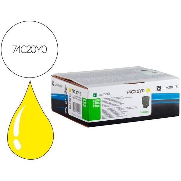 Toner LEXMARK 74C20Y0 (3000 páginas - Amarelo), miniatura 2