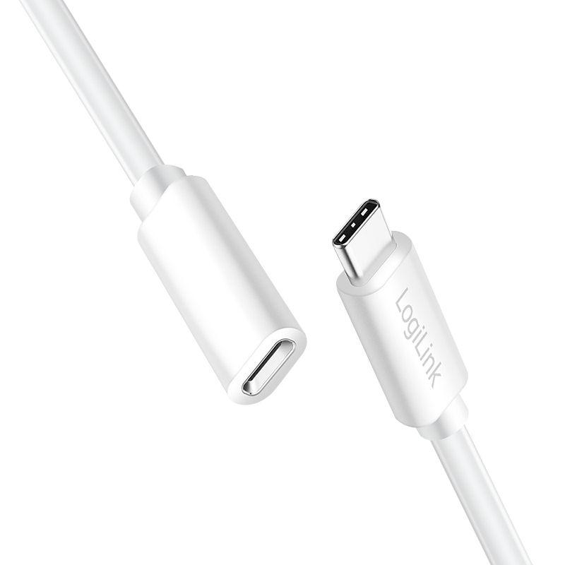 Cabo de Extensão USB-C LOGILINK CU0220 (1 m - USB-C - Branco) — miniatura 2