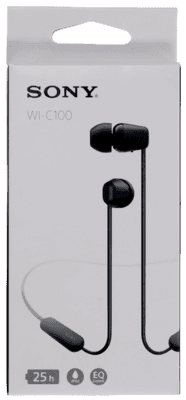 Auscultadores SONY WI-C100B (Binaural - Sem fios - Intra-aural - Preto)