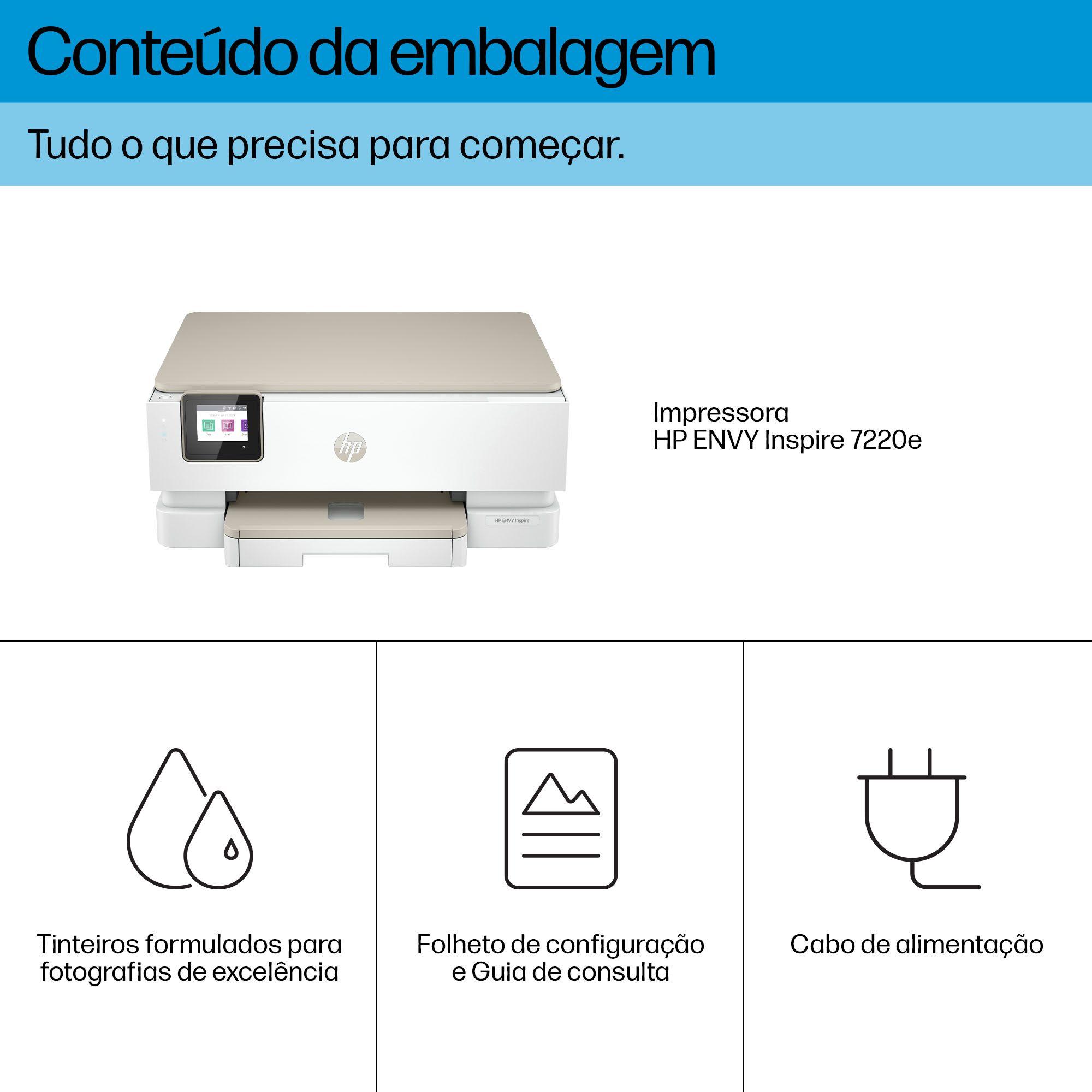 Impressora Multifunções HP ENVY Inspire 7220e (A4 - Impressão a cores - 125 folhas - Bege), miniatura 8