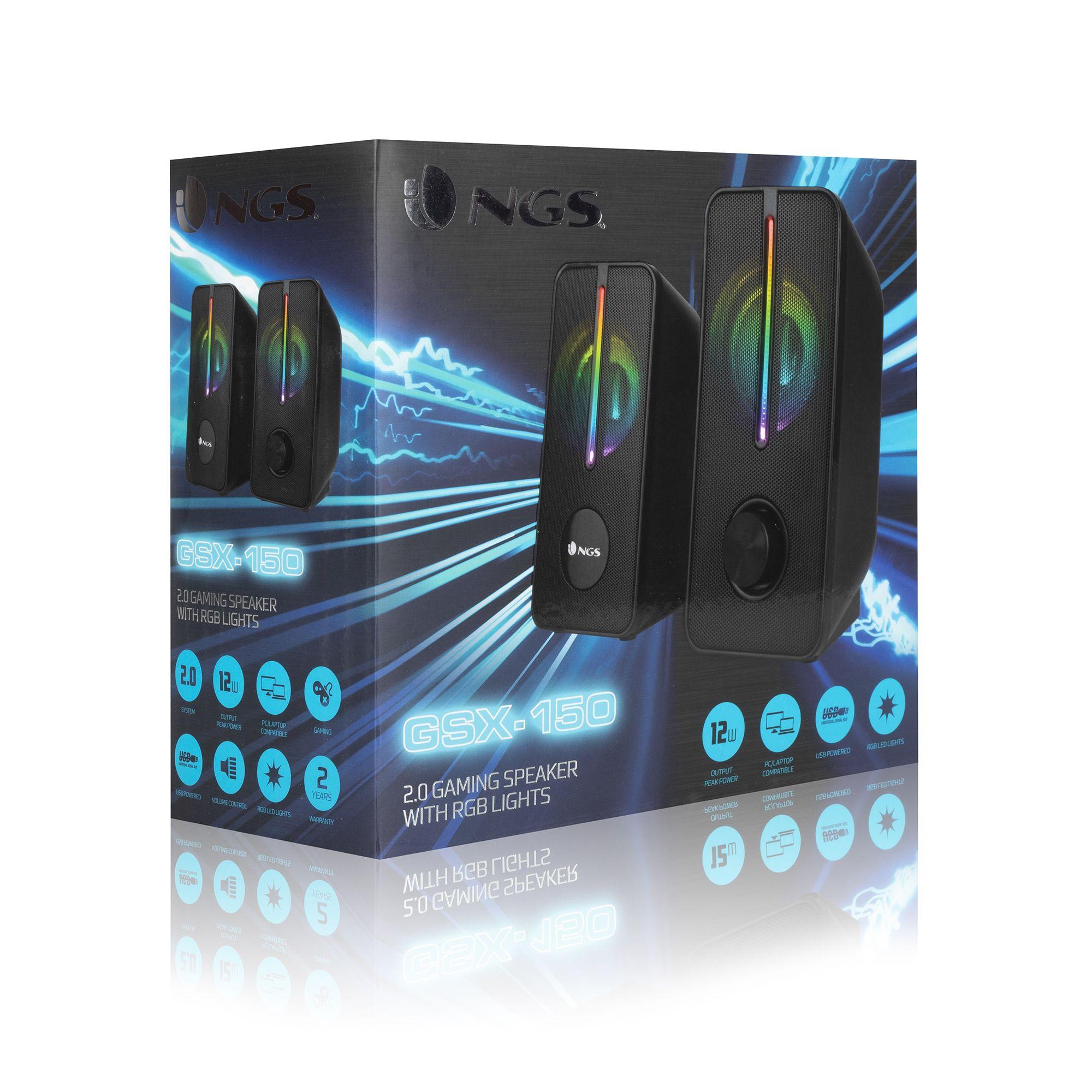 Colunas Gaming NGS GSX-150 (12 W - Sem fios - Preto), miniatura 5
