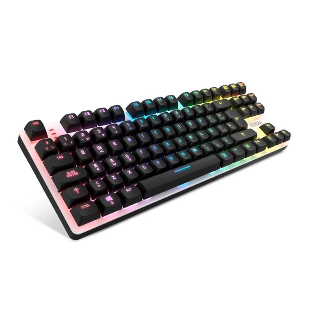 Teclado KROM Kernel Pro Wireless (Espanhol - Outemu Red - USB + RF Wireless + Bluetooth - Preto e Branco)