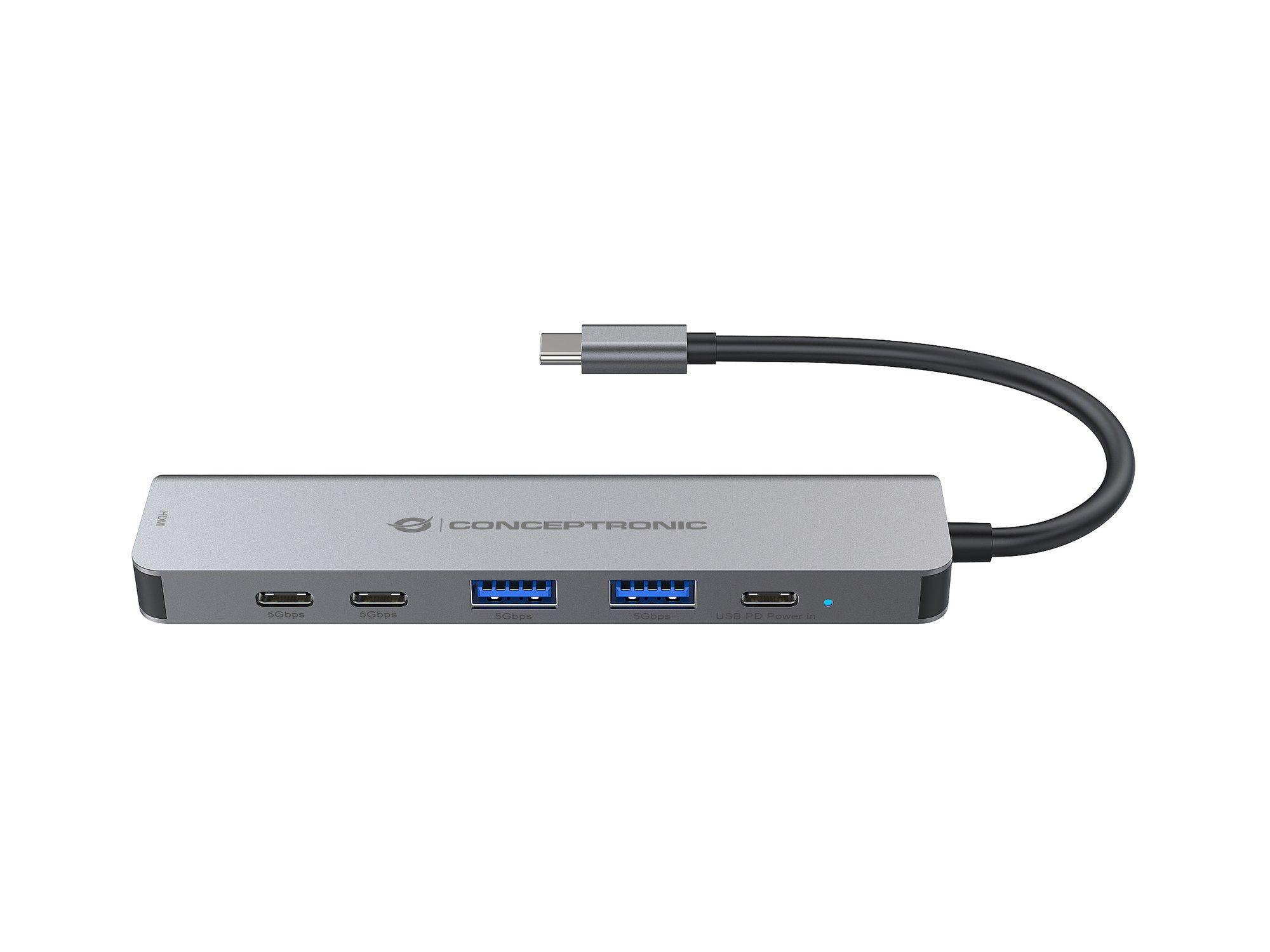 Dock USB-C CONCEPTRONIC DONN33G (0,25 m - Prateado) — miniatura 4