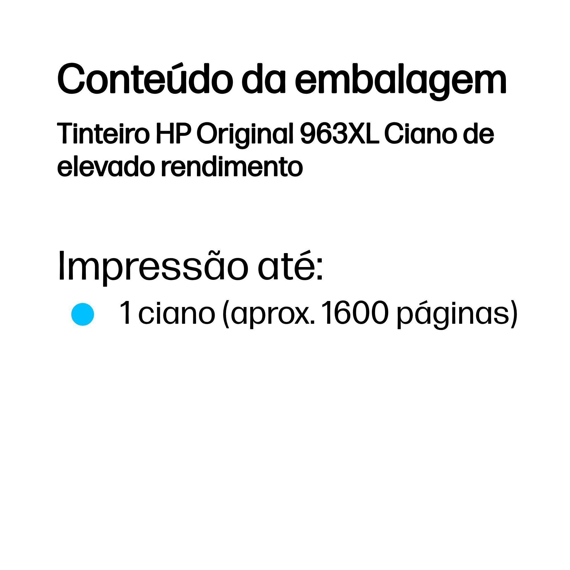 Tinteiro HP 3JA27AE (1600 páginas - Ciano), miniatura 3