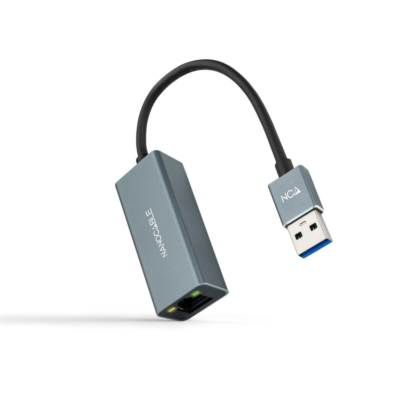 Adaptador USB para Ethernet NANOCABLE 10.03.0405 (USB - 1000 Mbit/s - Cinzento)