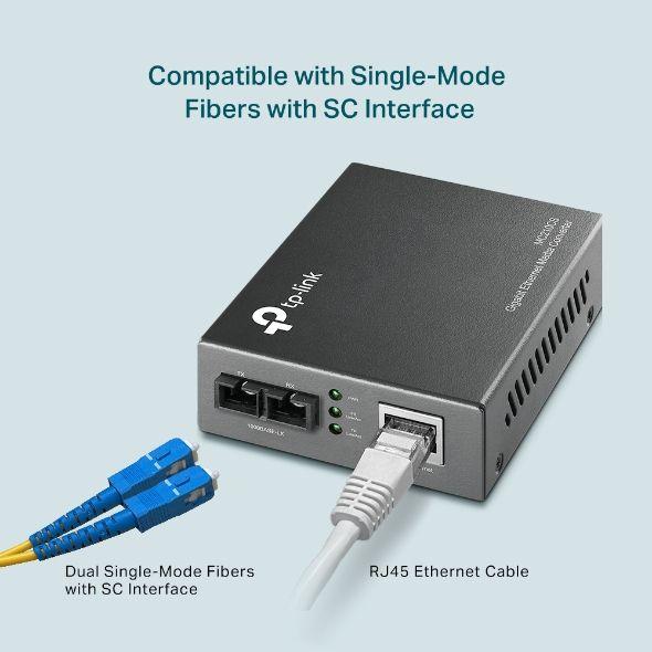 Conversor de Média TP-LINK MC210CS (Gigabit Ethernet - 1000 Mbit/s - Preto) — miniatura 6