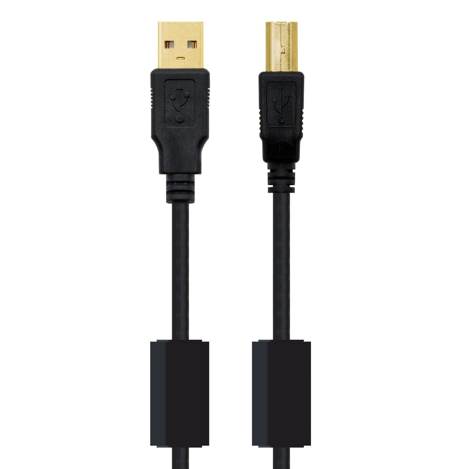 Cabo USB NANOCABLE 10.01.1205 (5 m - USB B - USB A - Preto) — miniatura 2