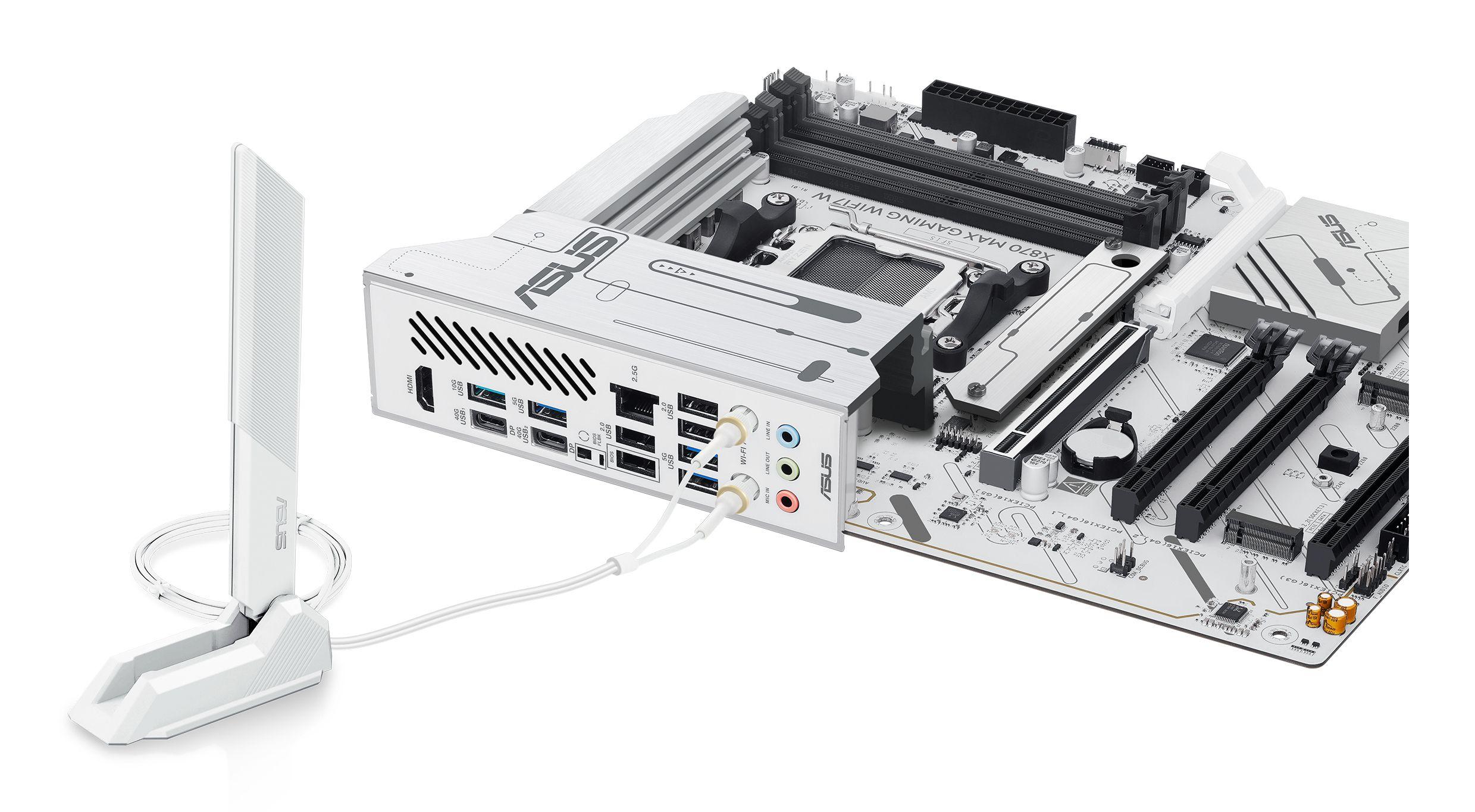 Motherboard ASUS X870 MAX GAMING WIFI7 W (AM5 - ATX - Duplo canal - Branco), miniatura 9