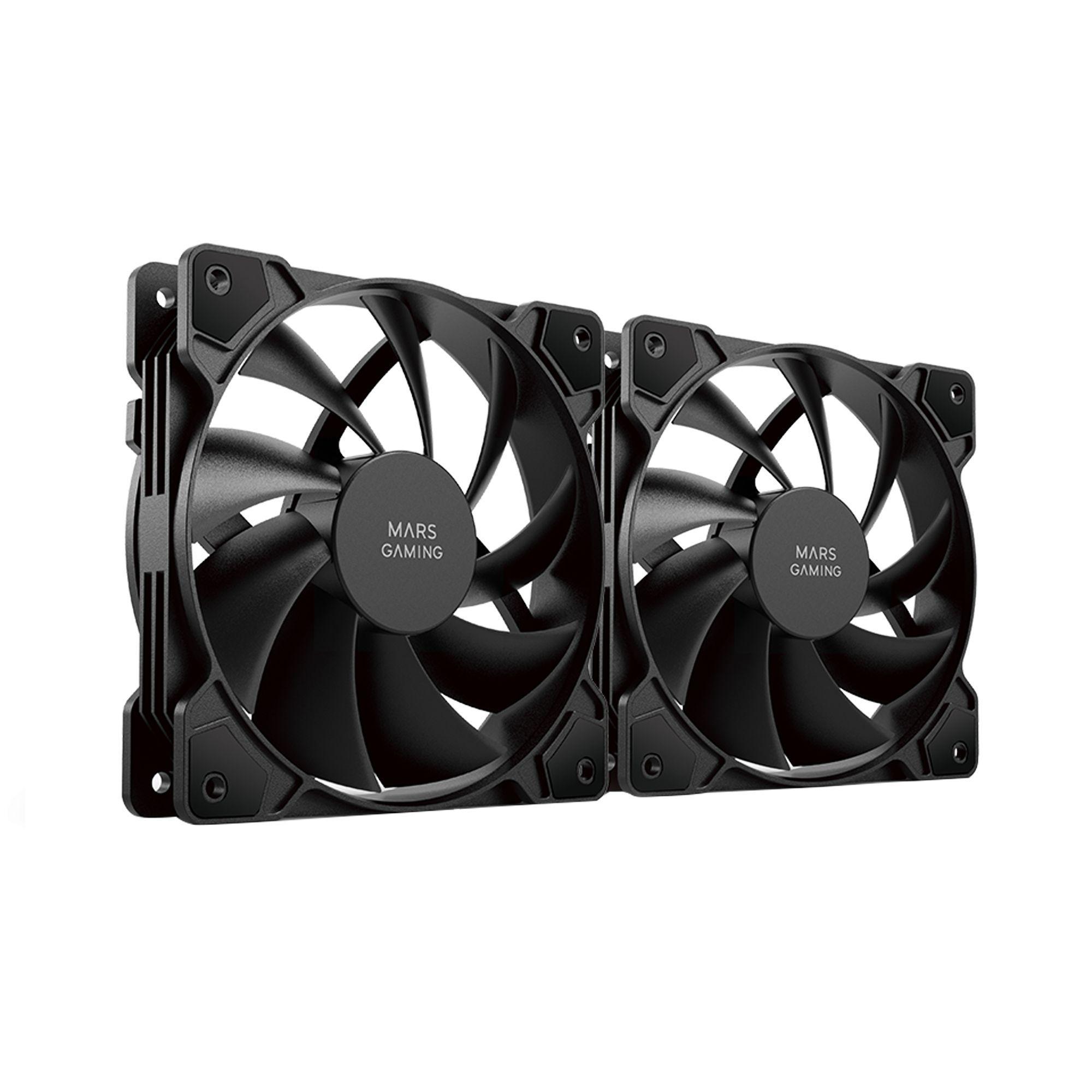Kit de 2 Ventoinhas MARS GAMING MF-PROX2 (Preto)