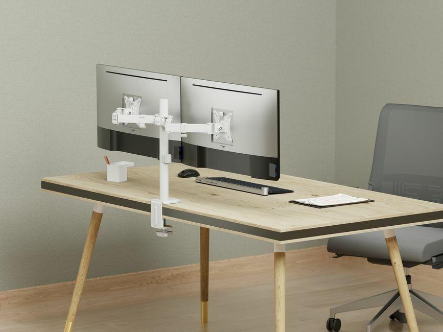 Suporte de Monitor de Secretária EQUIP 650167 (2 Monitores - 17" a 32" - Branco), miniatura 6