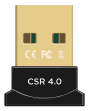 Adaptador Bluetooth GEMBIRD BTD-MINI5 (USB 2.0 - 24 Mbit/s - Preto e Prateado)