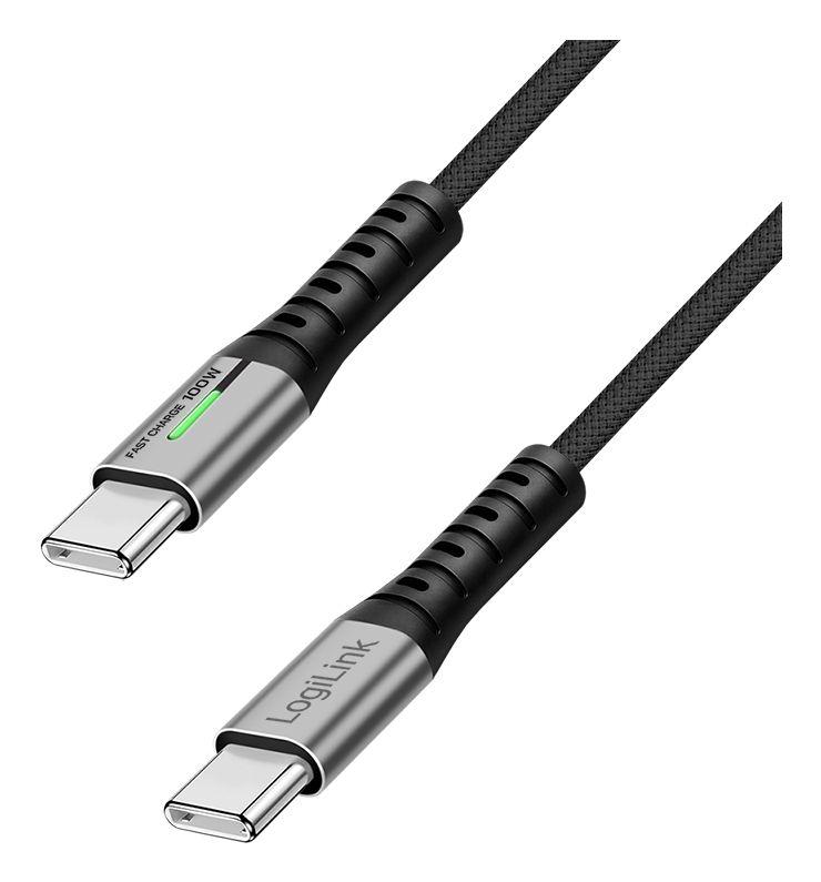 Cabo USB-C LOGILINK CU0433 (1,5 m - USB-C - Preto)