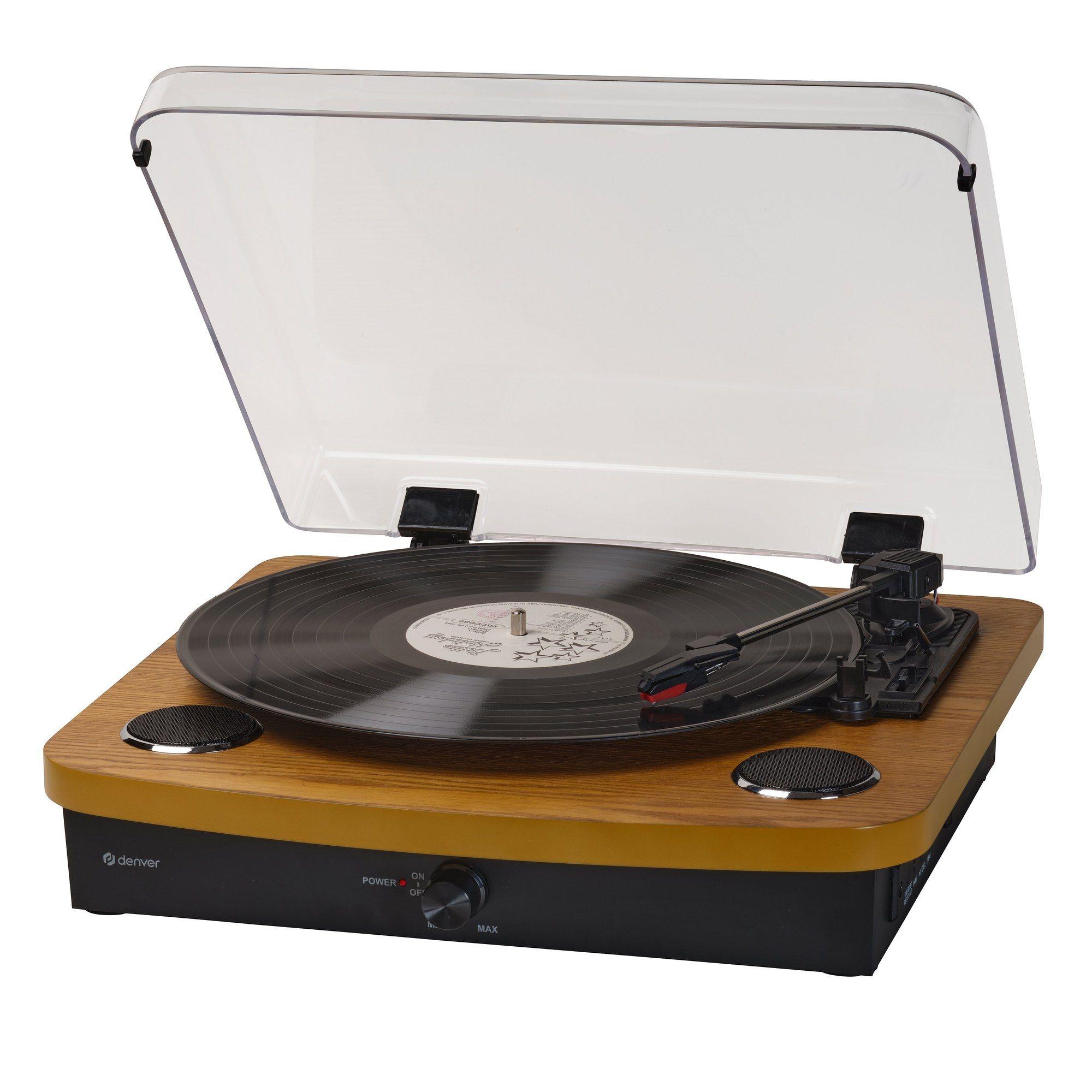 Gira-Discos DENVER VPL-230LW (2 W - Preto/Madeira clara)