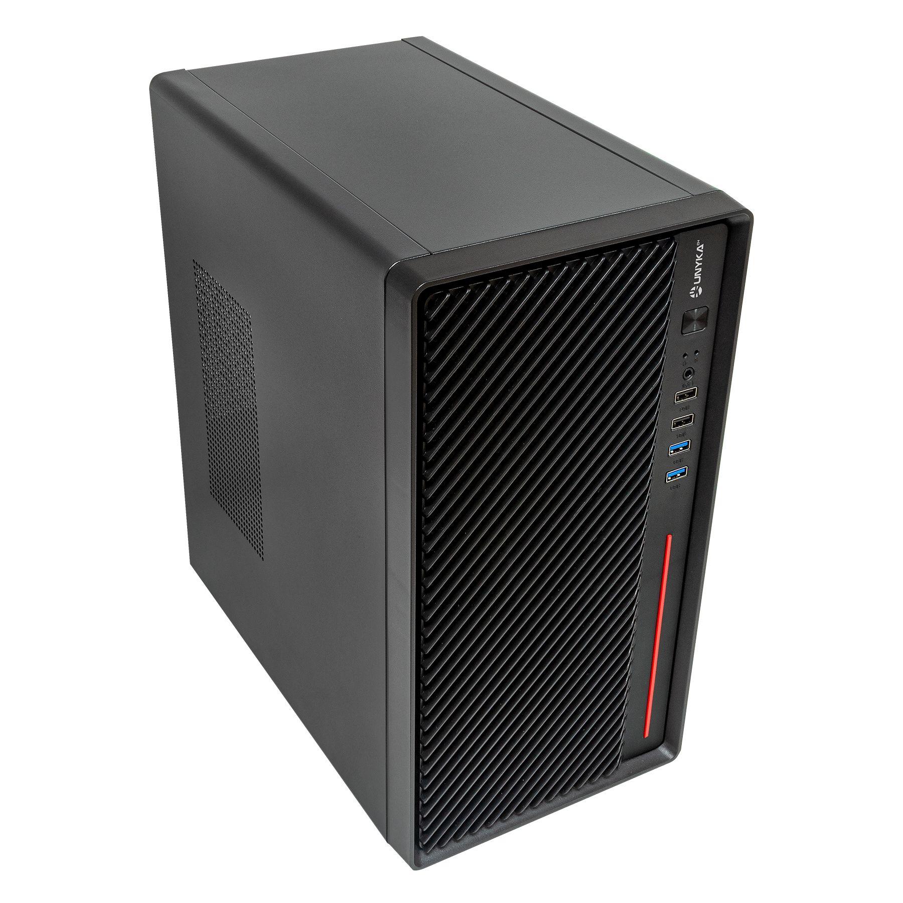 Caixa PC UNYKACH Numen 300 Pro (ITX, micro ATX - Micro Tower - 16 cm - Preto e Vermelho) — miniatura 2