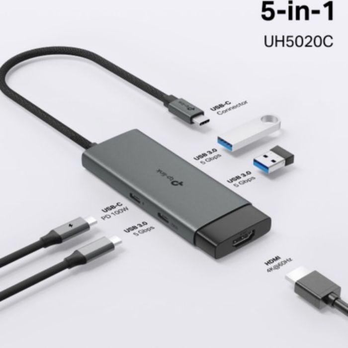 Hub USB-C TP-LINK UH5020C (0,18 m - USB-C - Cinzento) — miniatura 4