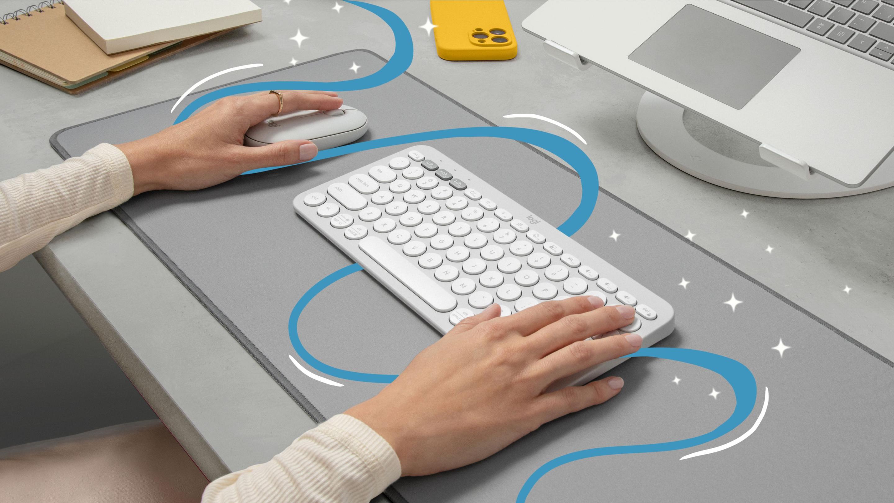 Conjunto de Teclado e Rato LOGITECH Pebble 2 Combo (Estados Unidos - Teclas tesoura - Mini - Branco) — miniatura 9