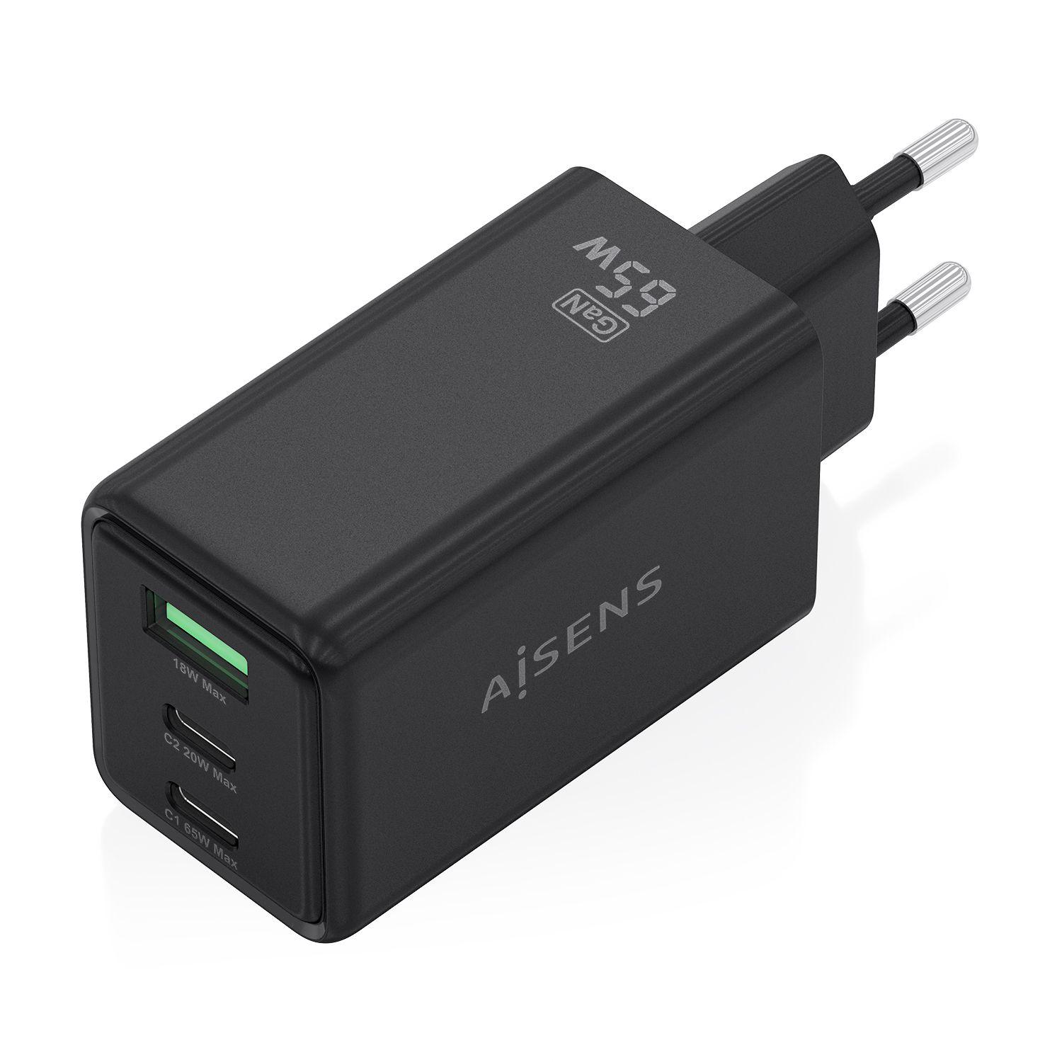 Carregador AISENS ASCH-65W3P073-BK (65 W - 45 W - Preto), miniatura 2