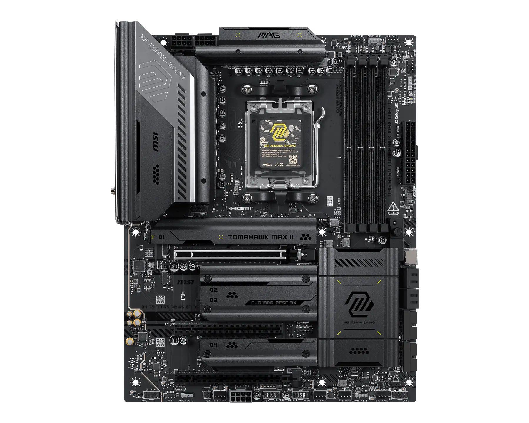 Motherboard MSI MAG B850 TOMAHAWK MAX WIFI II (AM5 - ATX - Duplo canal - Preto)