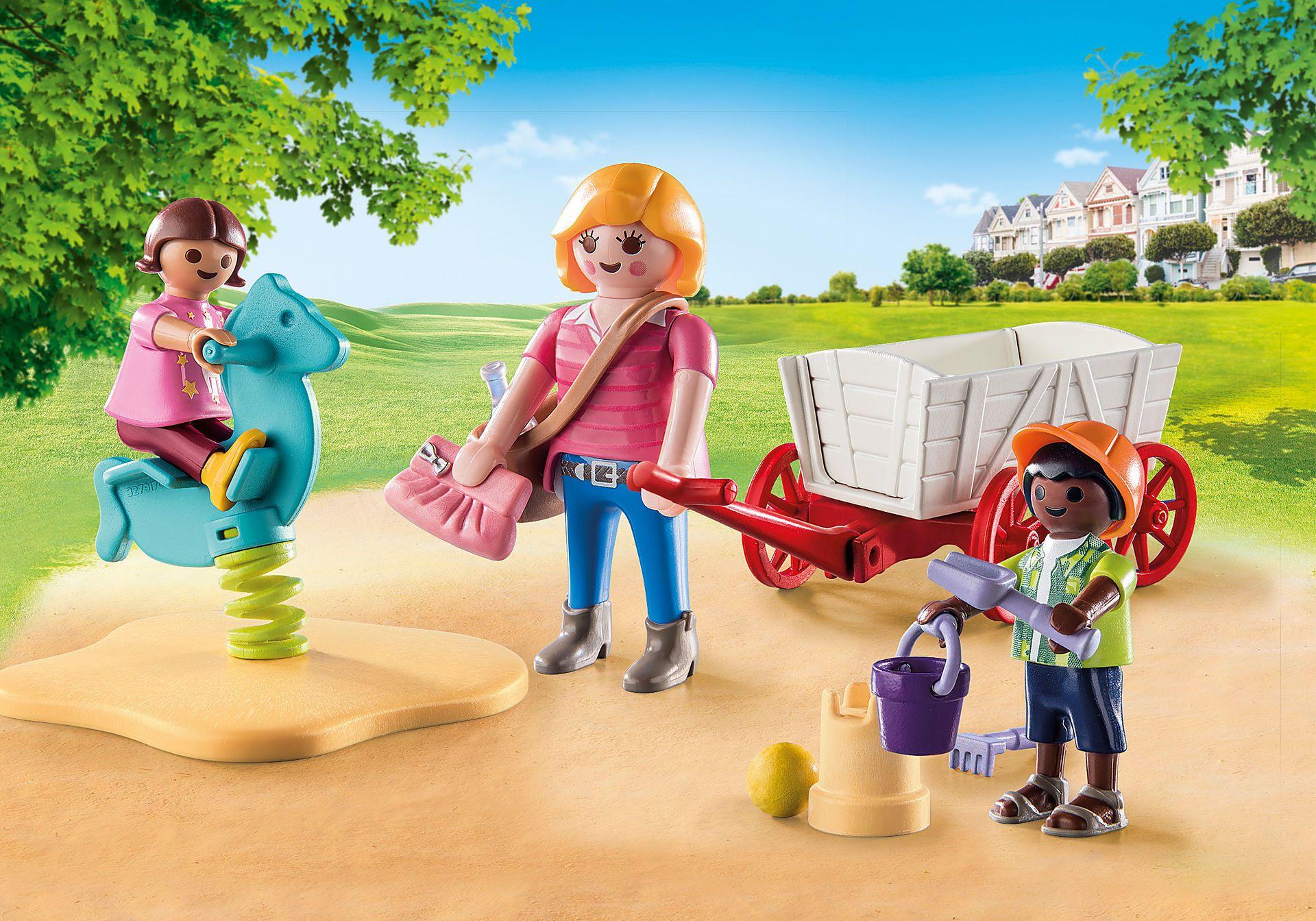 Conjunto de Figuras de Brincar PLAYMOBIL City Life 71258 Educadora com Carrinho (City Life - 4 a 10 anos - Multicor)