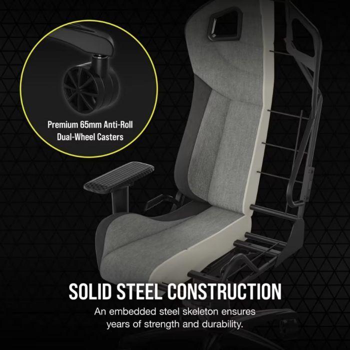 Cadeira Gaming CORSAIR T3 RUSH Fabric (120 kg - Até 10 cm - 0-10 ° - Cinza), miniatura 4