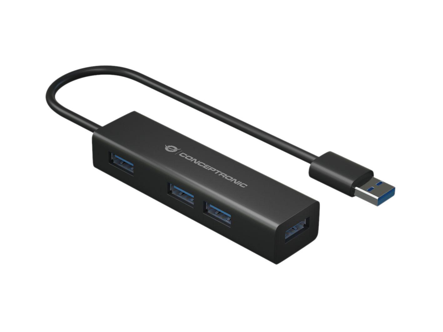 Hub USB CONCEPTRONIC HUBBIES06B (Preto), miniatura 3