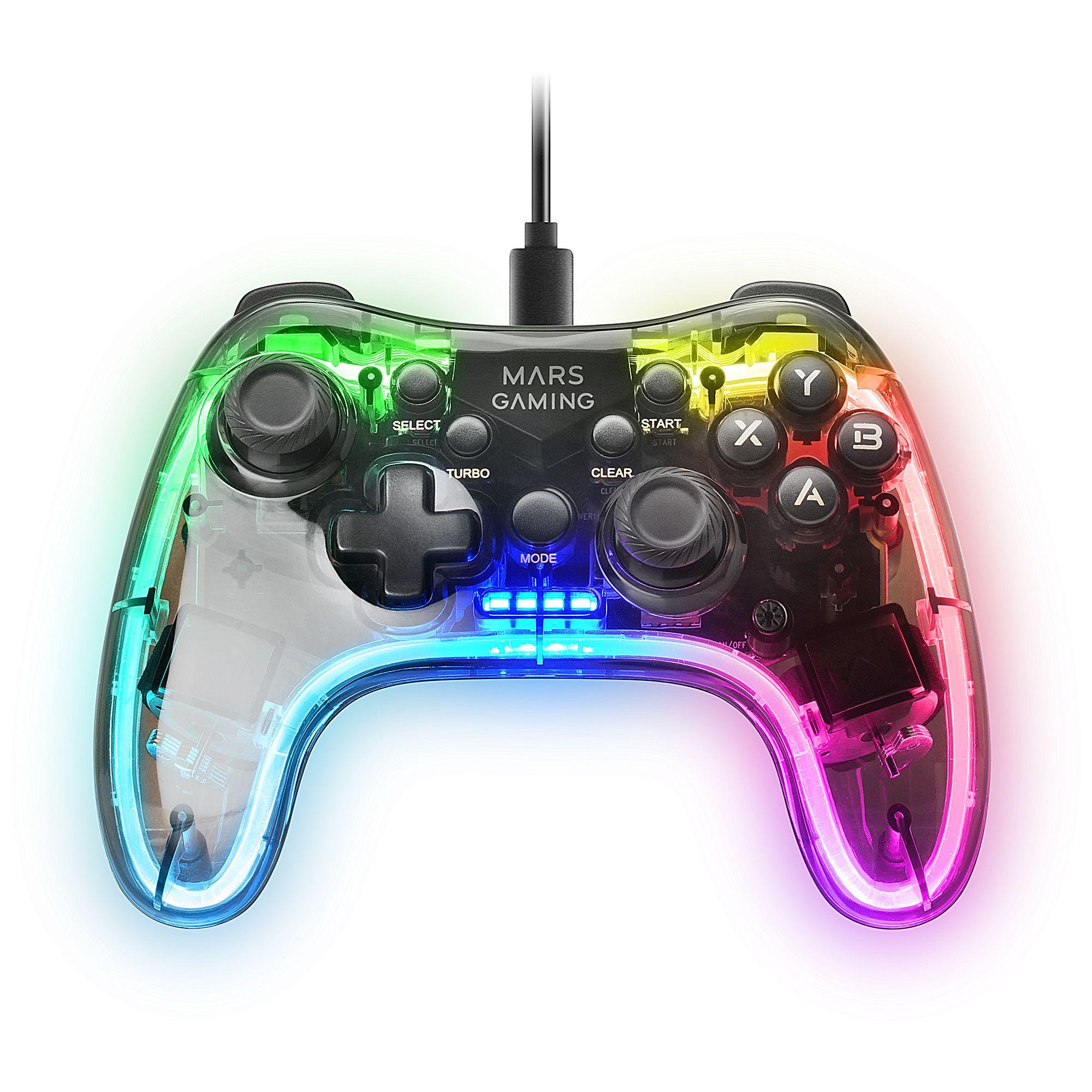 Comando MARS GAMING MGP-C (PlayStation/Nintendo Switch - Com fios - Transparente) — miniatura 2