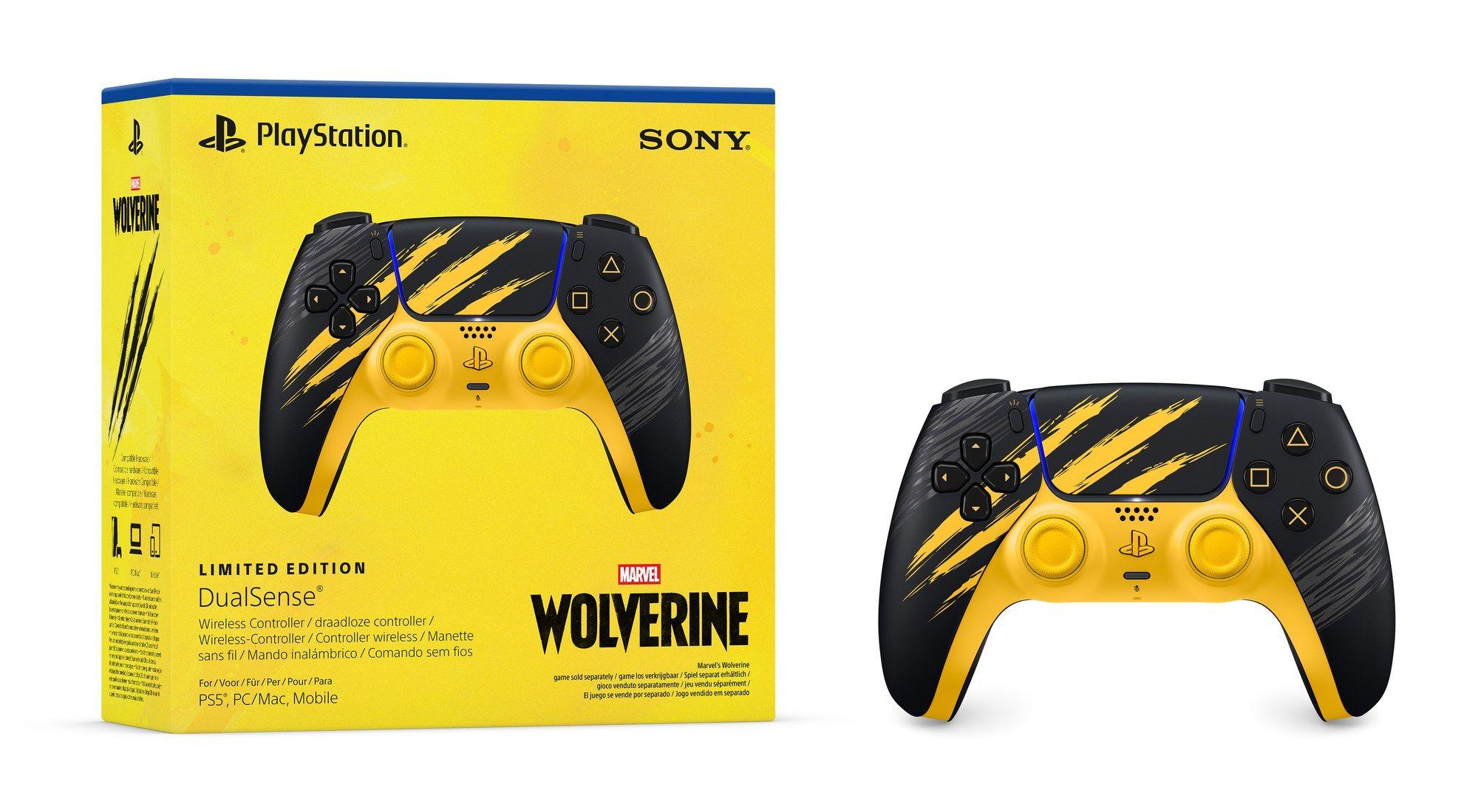 Comando SONY DualSense Marvel's Wolverine (Bluetooth/USB - Com fios e sem fios - Preto/Amarelo) — miniatura 5