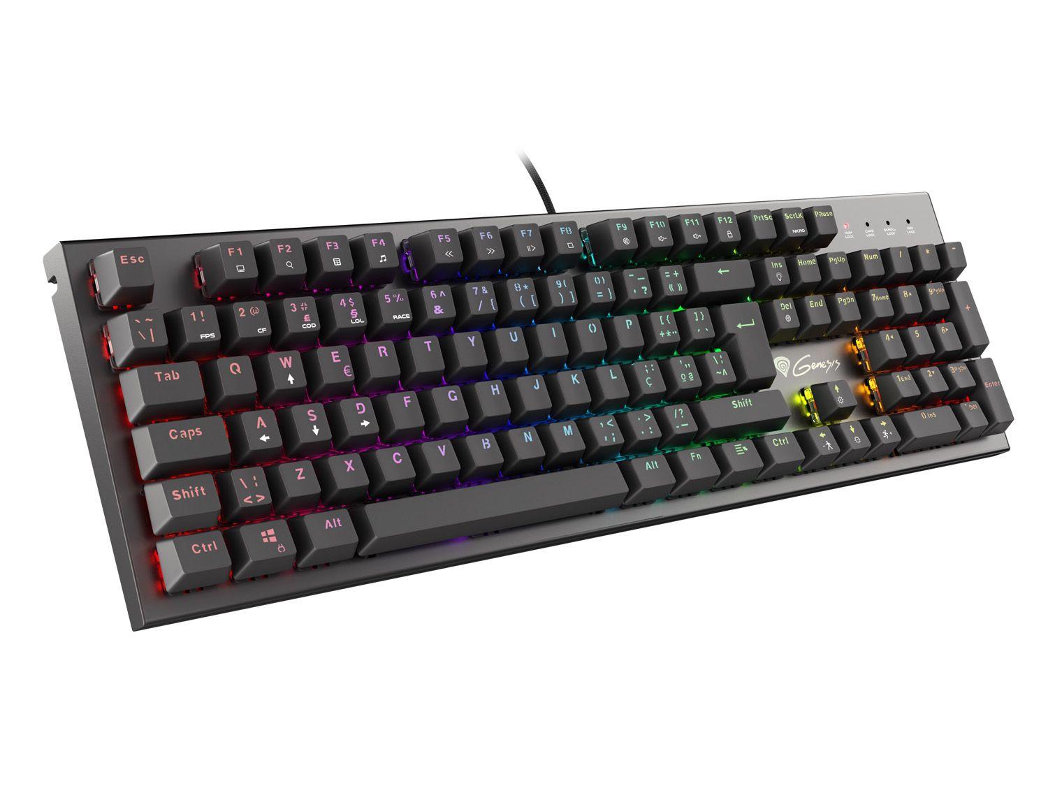 Teclado GENESIS THOR 300 (Português - Outemu RGB Red - Tamanho completo - Preto)