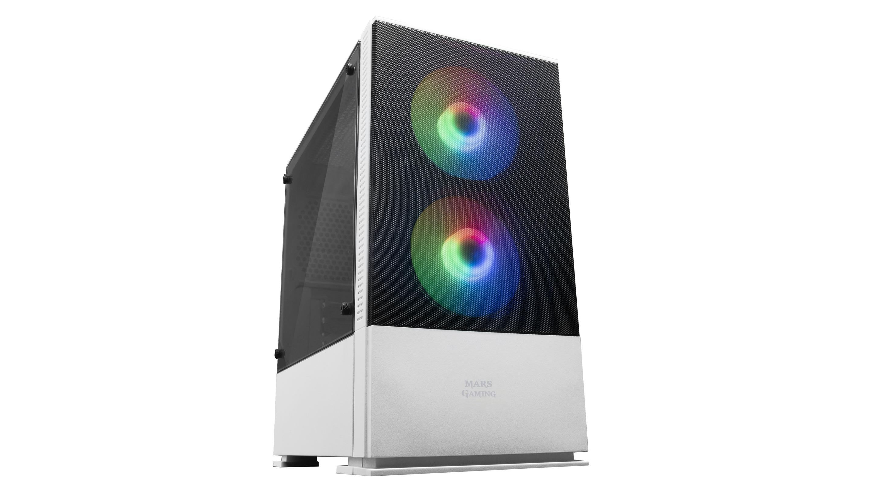 Caixa PC MARS GAMING MCZW (micro ATX, Mini-ITX - Mini Tower - 16 cm - Branco)