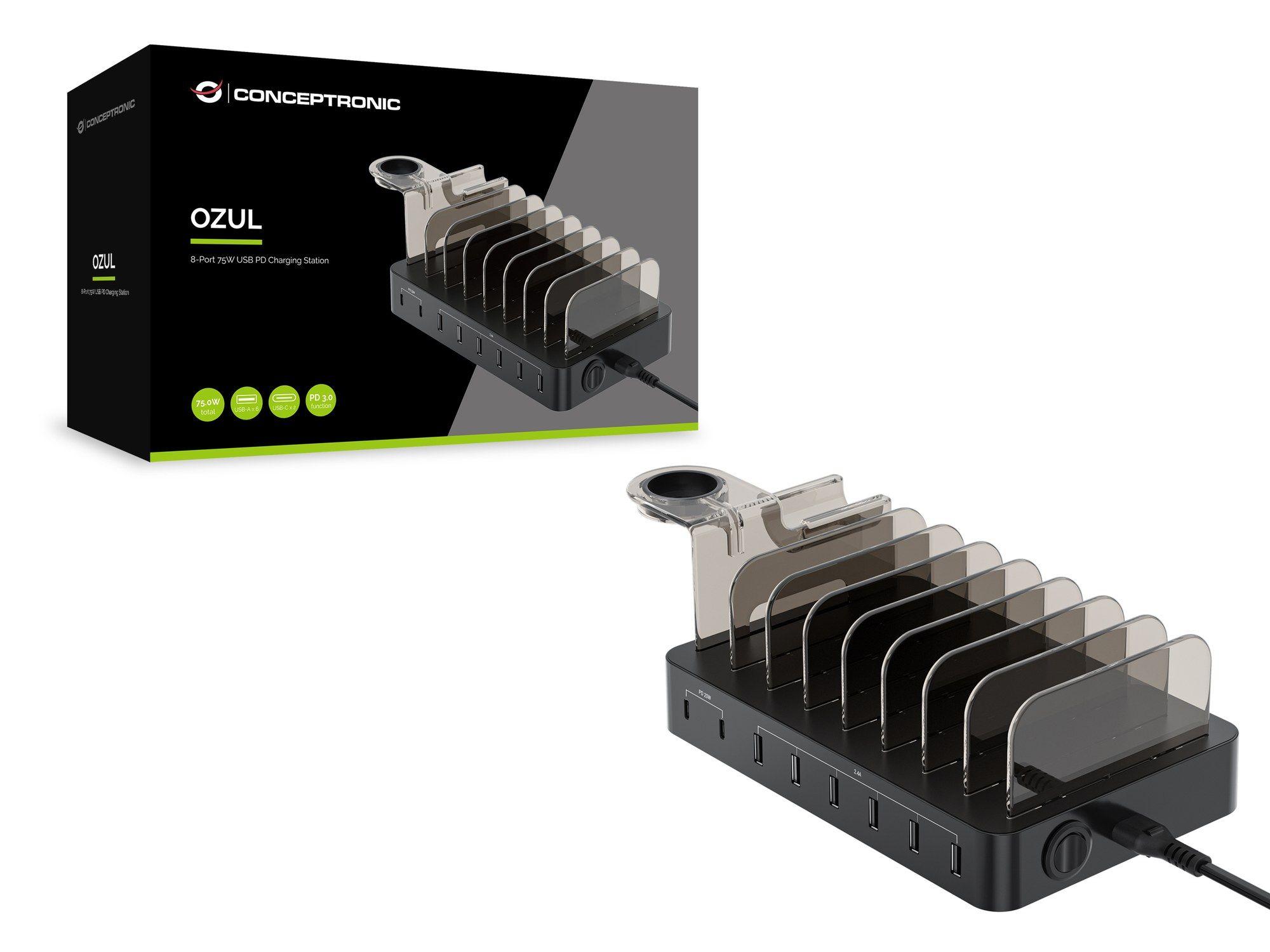 Estação de Carregamento USB CONCEPTRONIC OZUL02B (Universal - Preto), miniatura 4