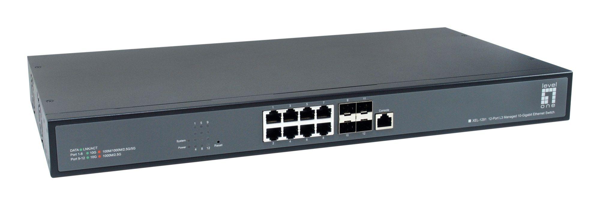 Switch Gerido LEVEL ONE XEL-1291 (10G Ethernet - 240 Gbit/s - L3 - Preto)