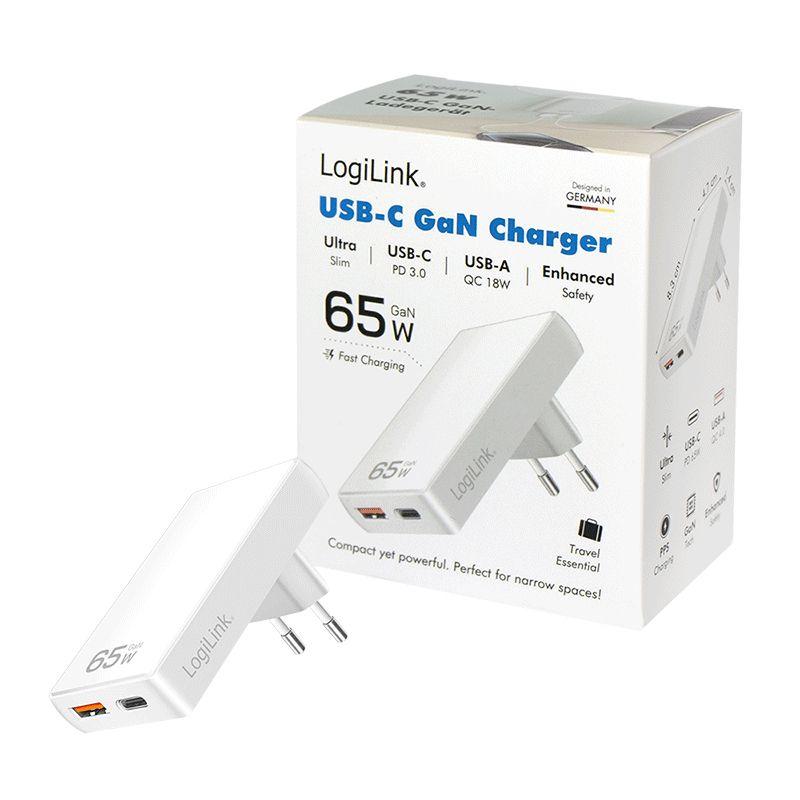 Carregador de Parede LOGILINK PA0368 (65 W - Branco), miniatura 4