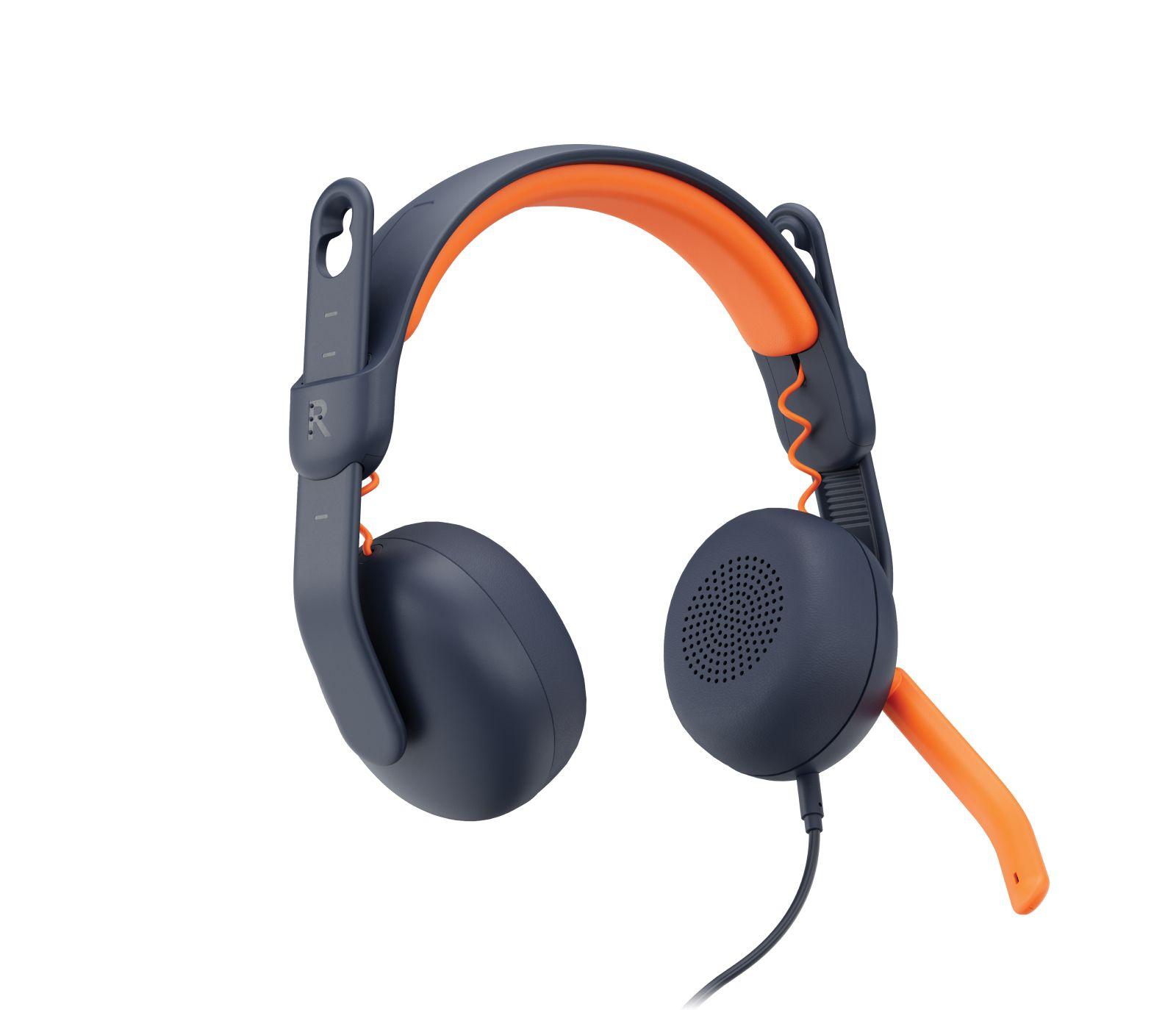Headset LOGITECH Zone Learn (Binaural - Com fios - Supra-aural - Azul e Laranja) — miniatura 4