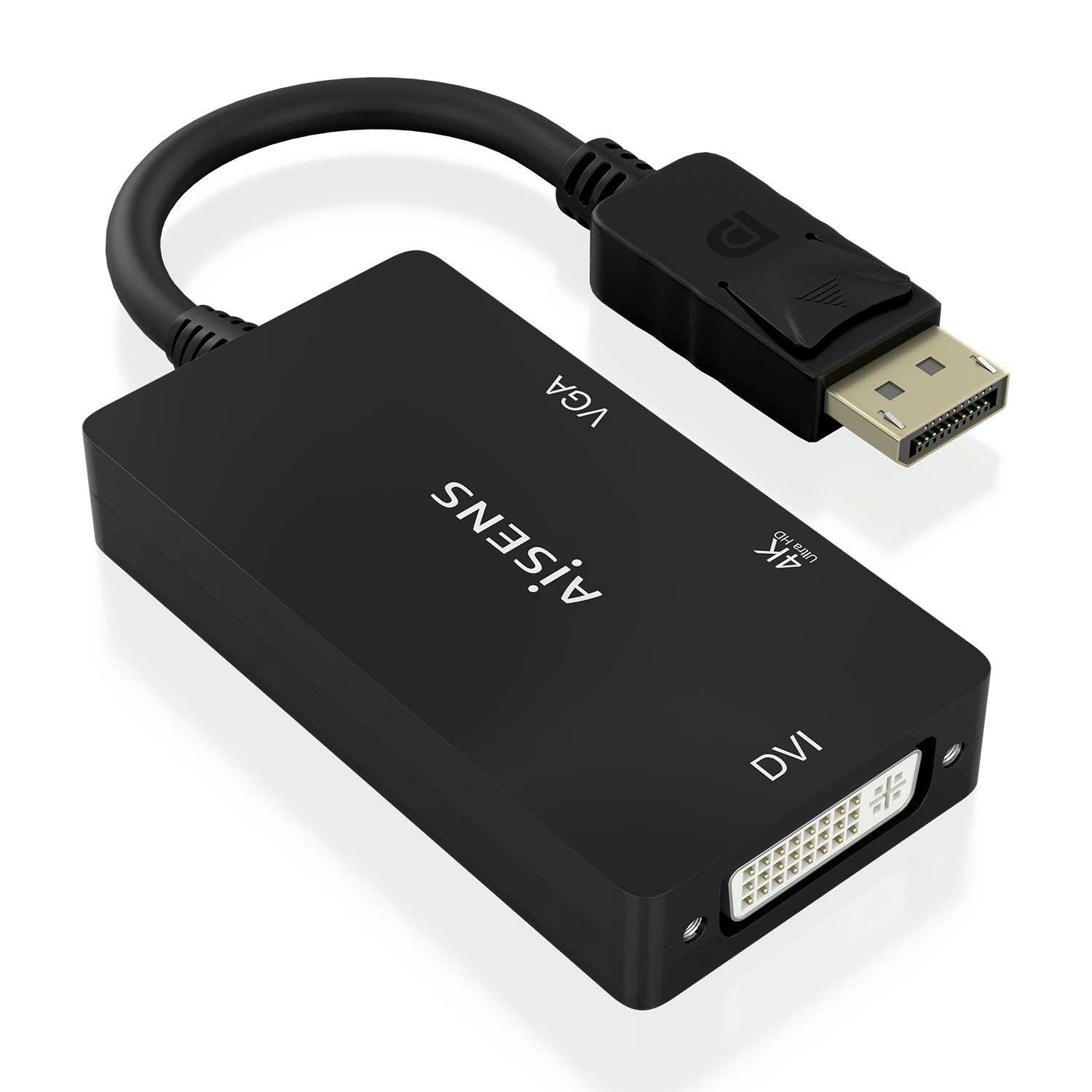 Conversor Multiporta AISENS A125-0861 (0,15 m - VGA + HDMI + DVI - Preto) — imagem 1