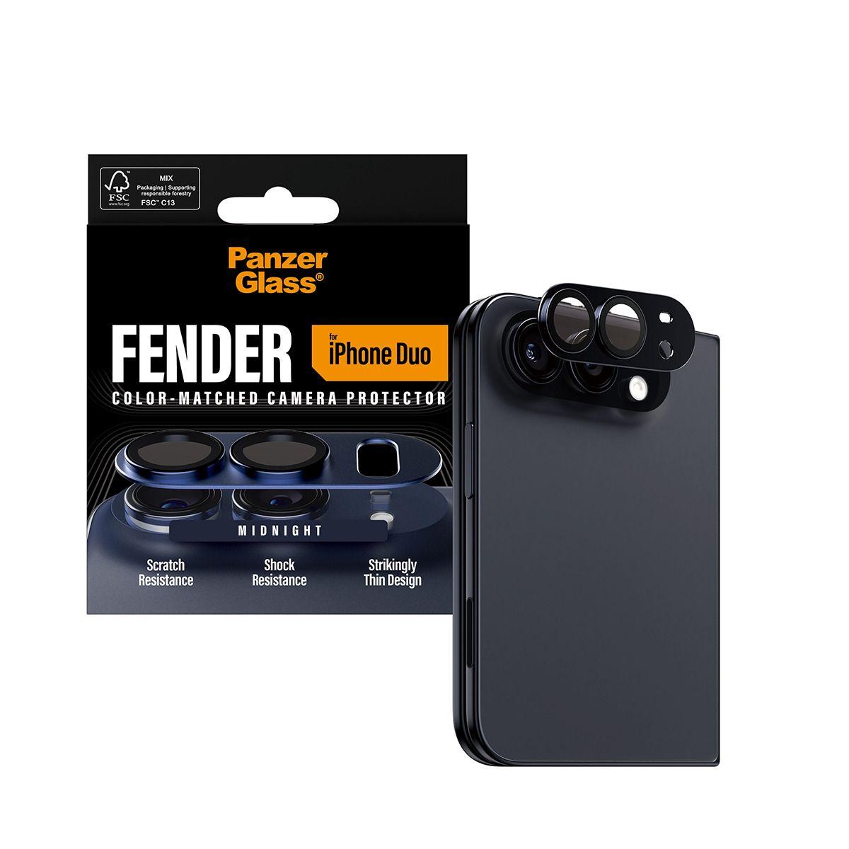 Protetor de Lentes da Câmara PANZERGLASS Fender Camera Lens Protector Midnight iPhone Duo (Apple - Silicone - Azul) — miniatura 5