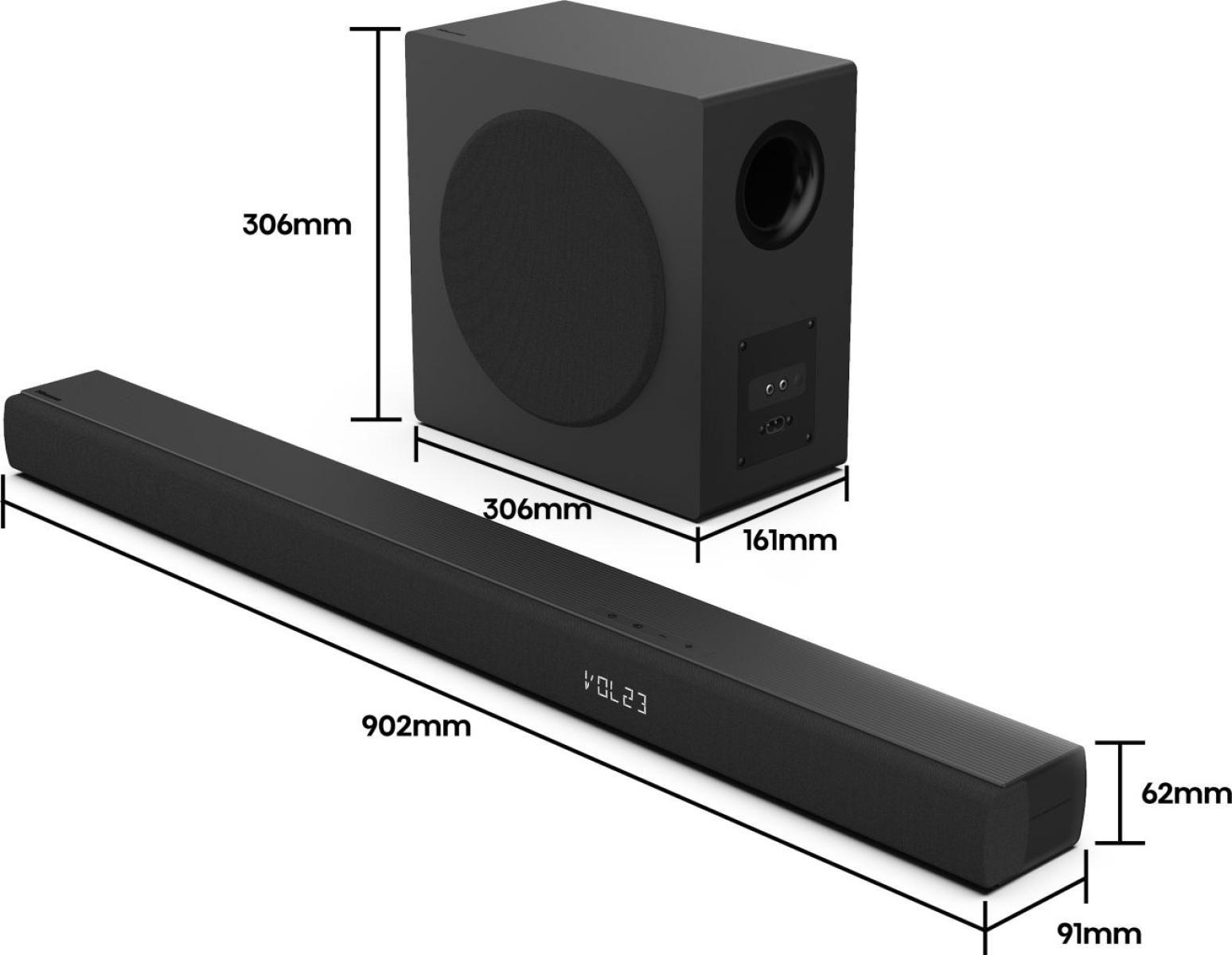 Barra de Som HISENSE HS3100 (480 W - Com fios e sem fios - Preto), miniatura 5