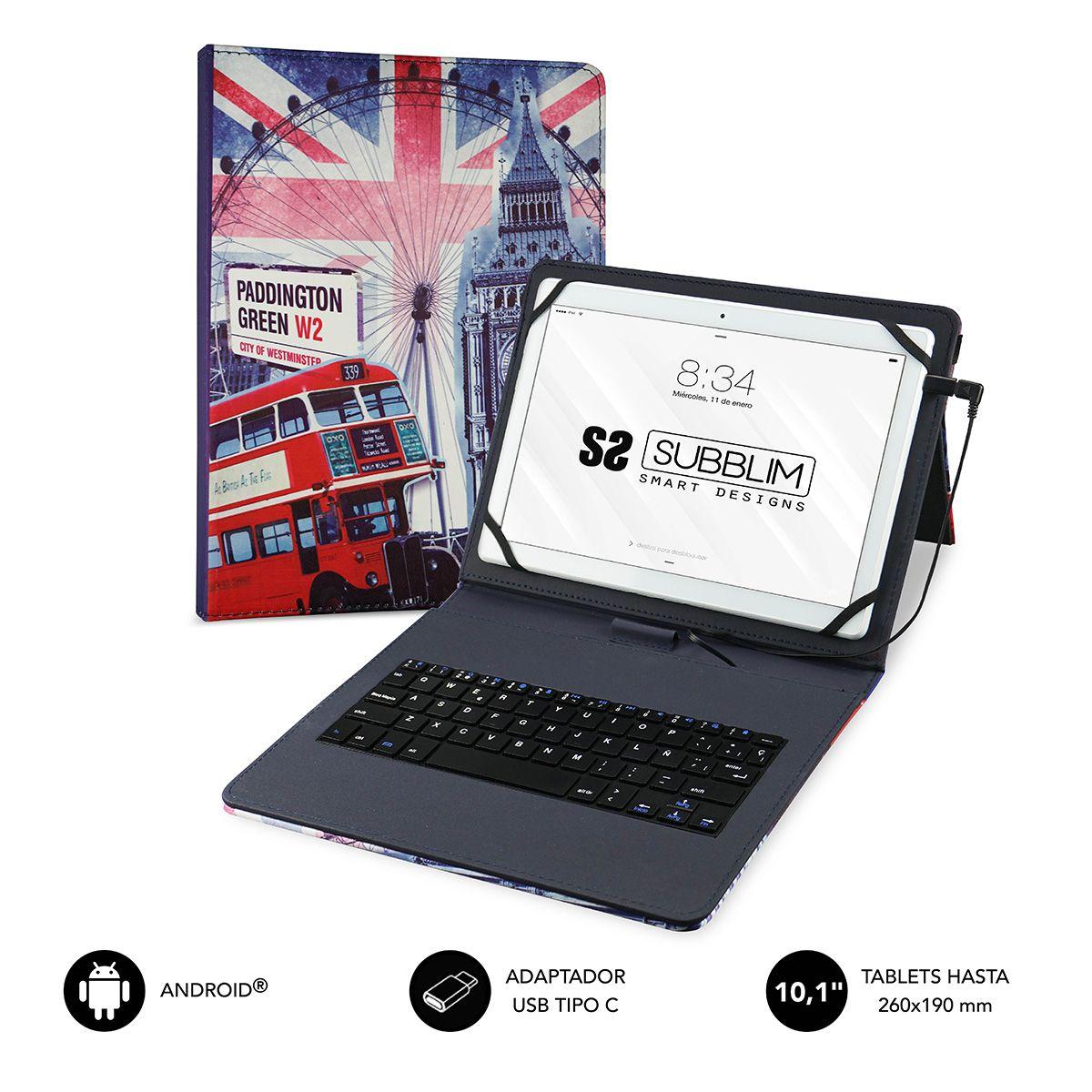 Teclado SUBBLIM Keytab (UK - Tablets até 10,1 polegadas - Layout UK)