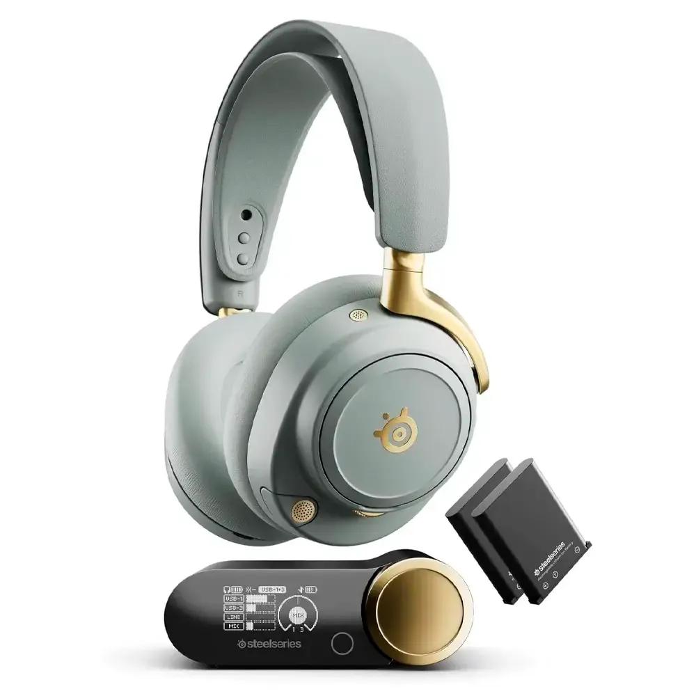 Headset Gaming STEELSERIES Arctis Nova Elite Sage Gold (Binaural - 4 cm - USB-C - Verde), miniatura 2
