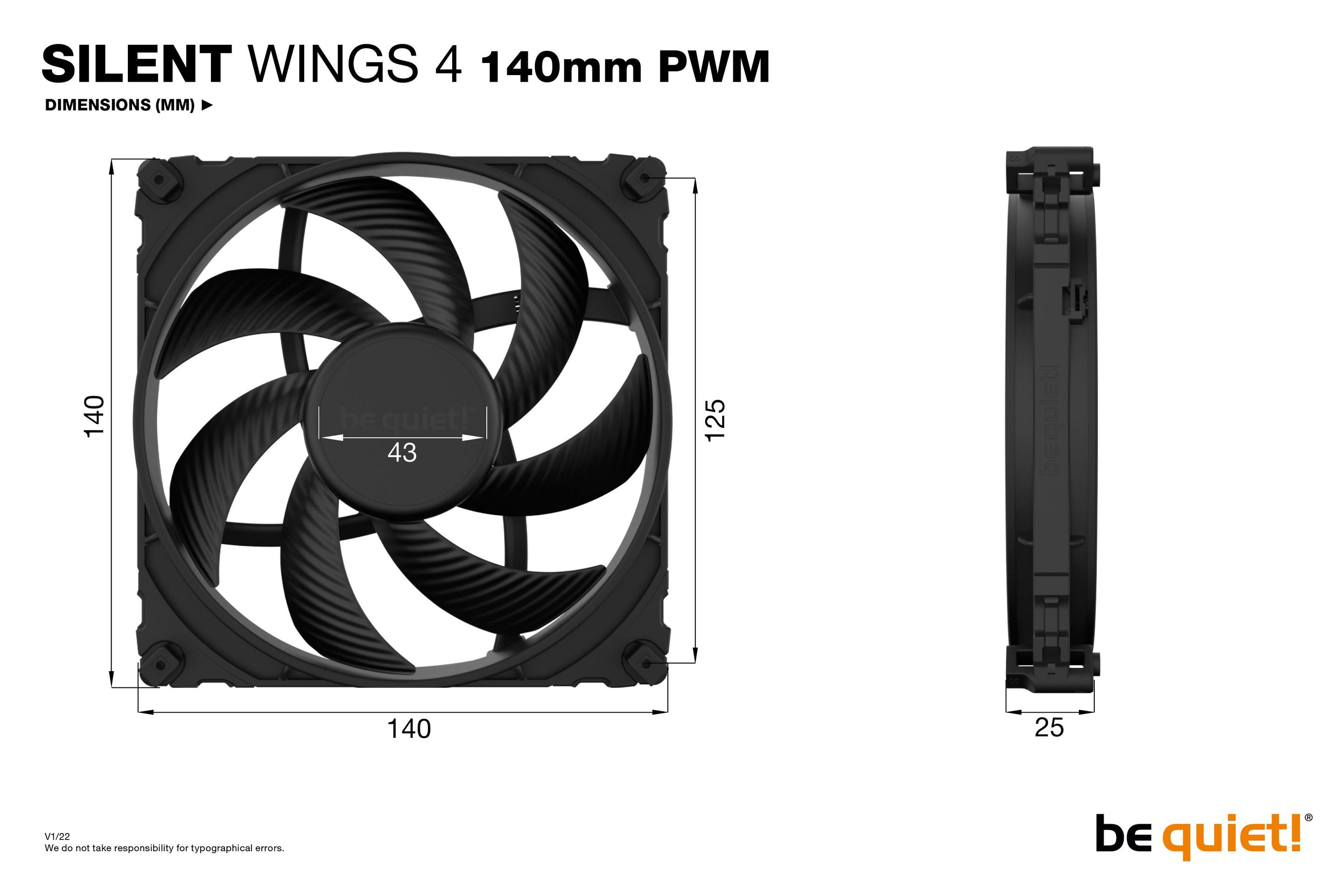 Ventoinha BE QUIET! Silent Wings 4 PWM BL096 (3,6 W - Preto), miniatura 5