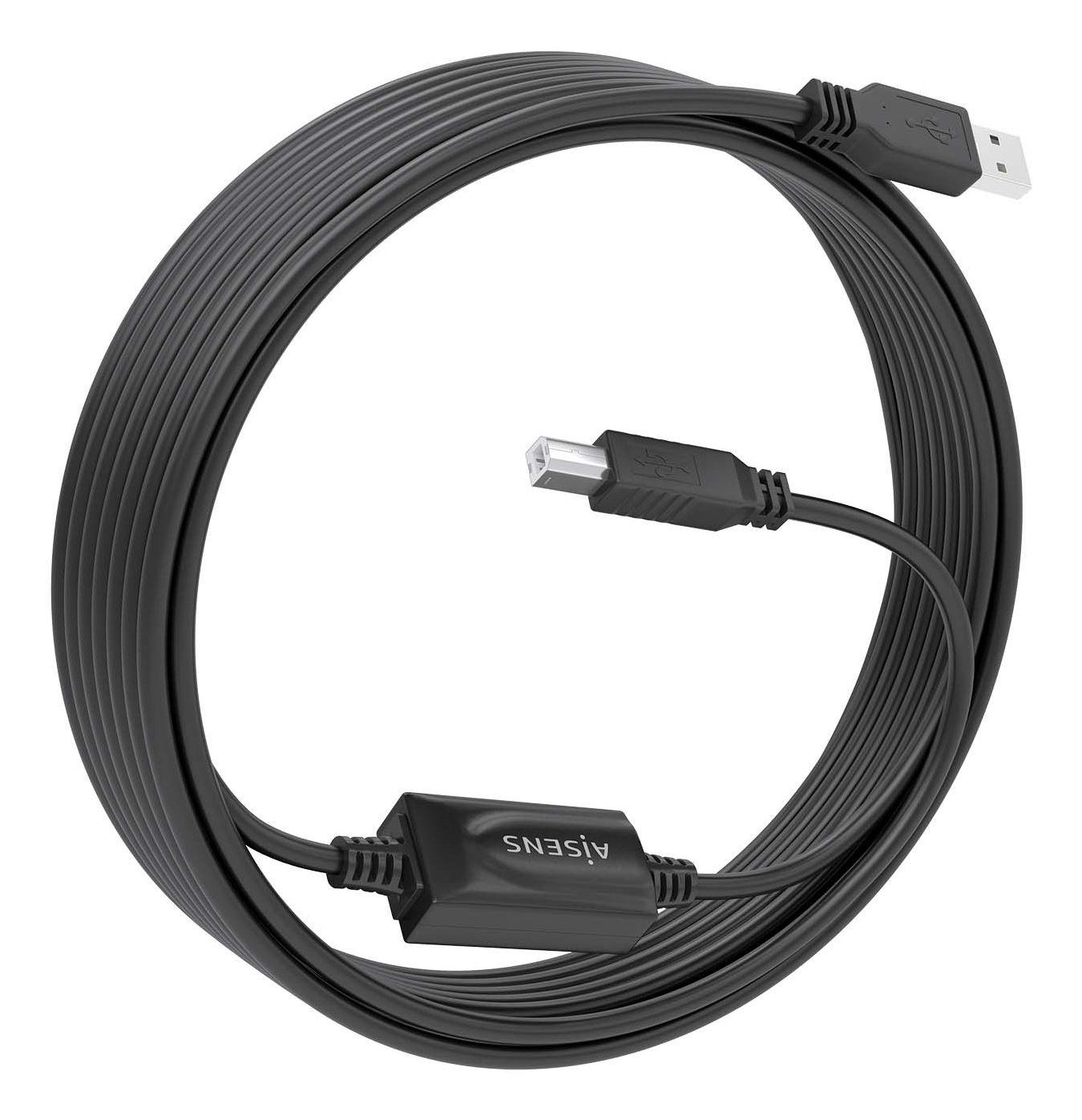 Cabo USB 2.0 com Amplificador AISENS A101-0881 (10 m - USB-A - USB-B - Preto), miniatura 2