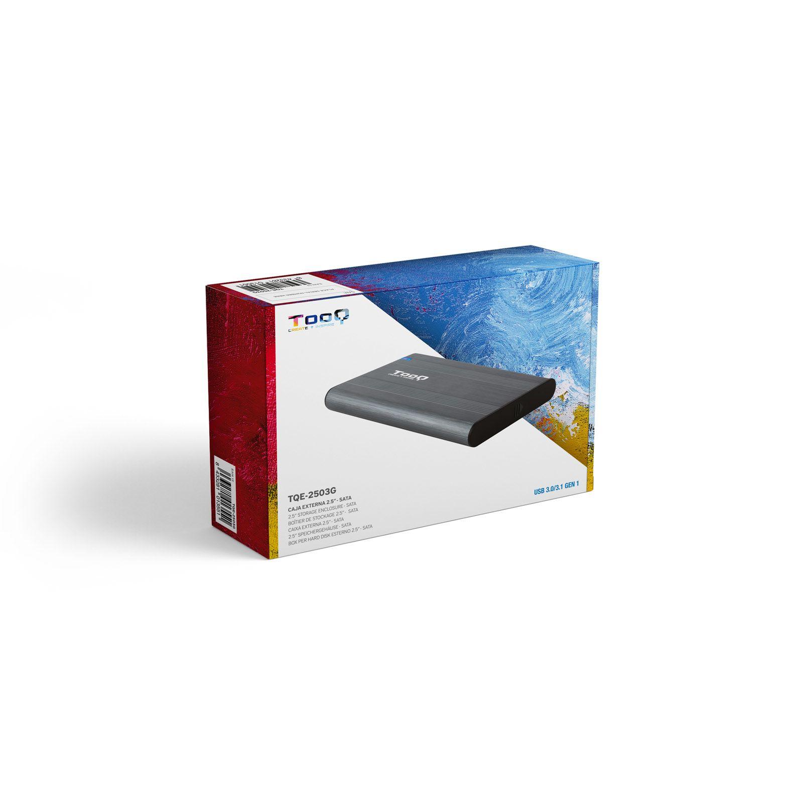 Caixa Externa TOOQ TQE-2503G (2,5" SATA - USB 3.2 Gen 1 - Cinzento), miniatura 3