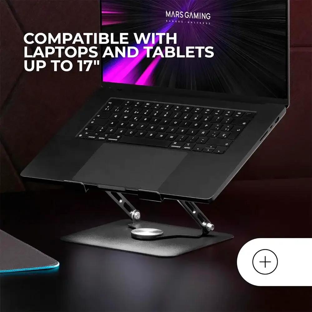 Suporte para Computador Portátil MARS GAMING MARSN (43,2 cm - Altura 3,8 cm - Preto), miniatura 4