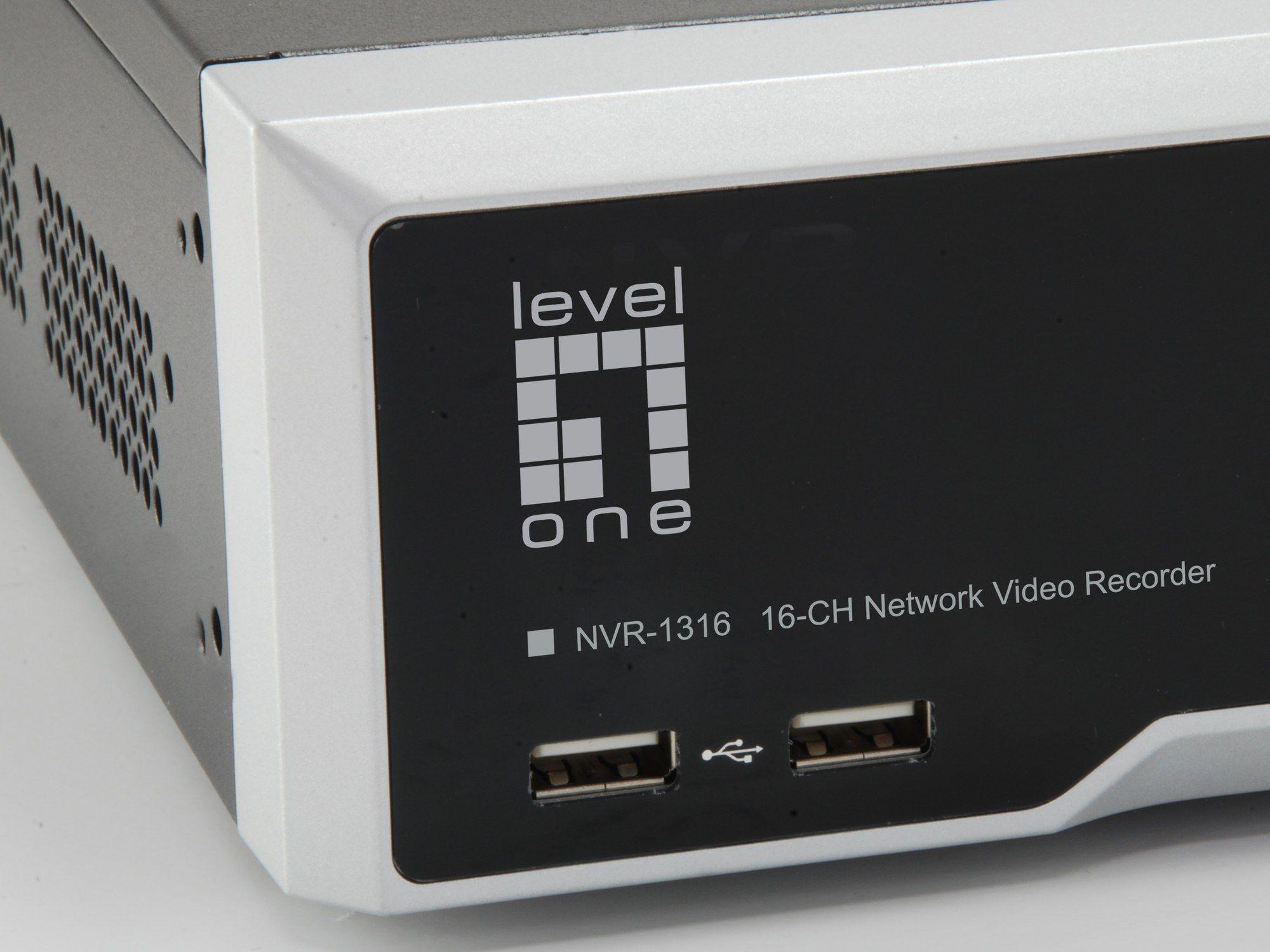 Gravador de Vídeo em Rede (NVR) LEVEL ONE NVR-1316 (16 canais - 4 HDD - 24TB - Preto), miniatura 2