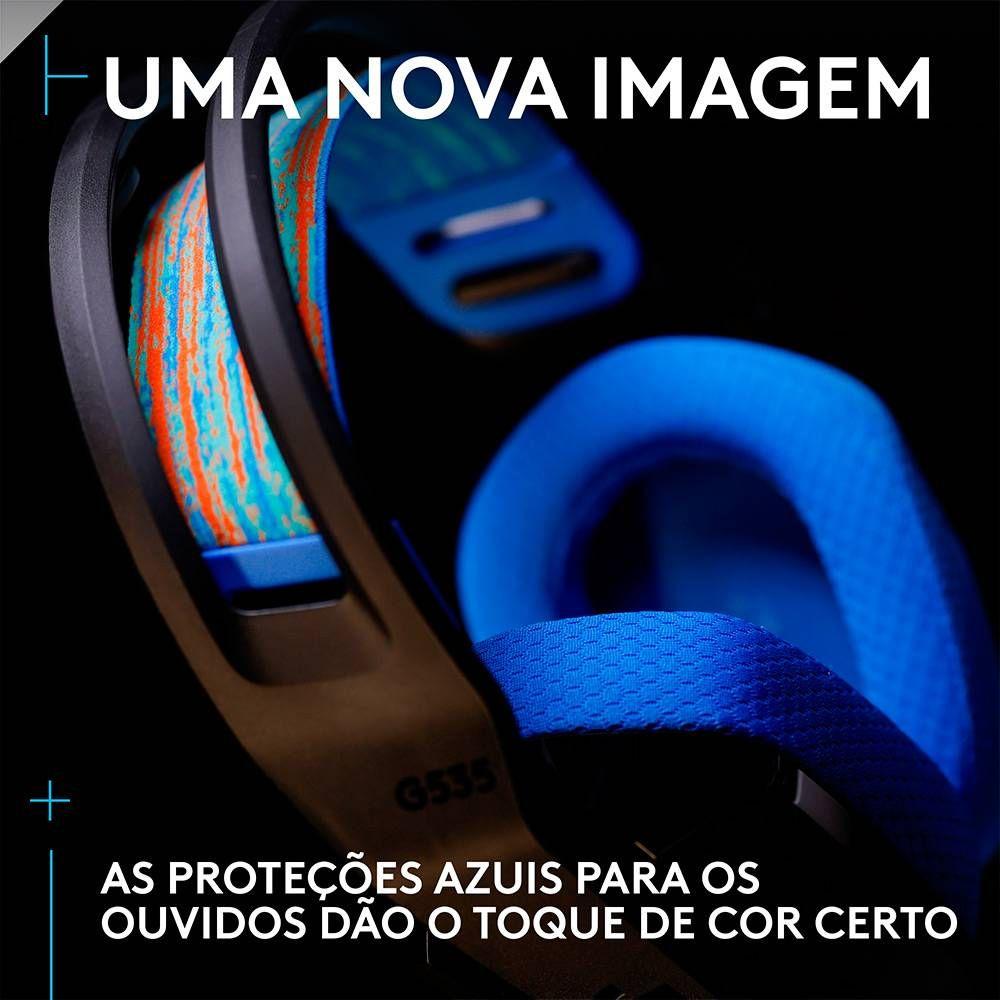 Headset Gaming LOGITECH G535 LIGHTSPEED (Binaural - Sem fios - Circum-aural - Preto/Azul) — miniatura 3